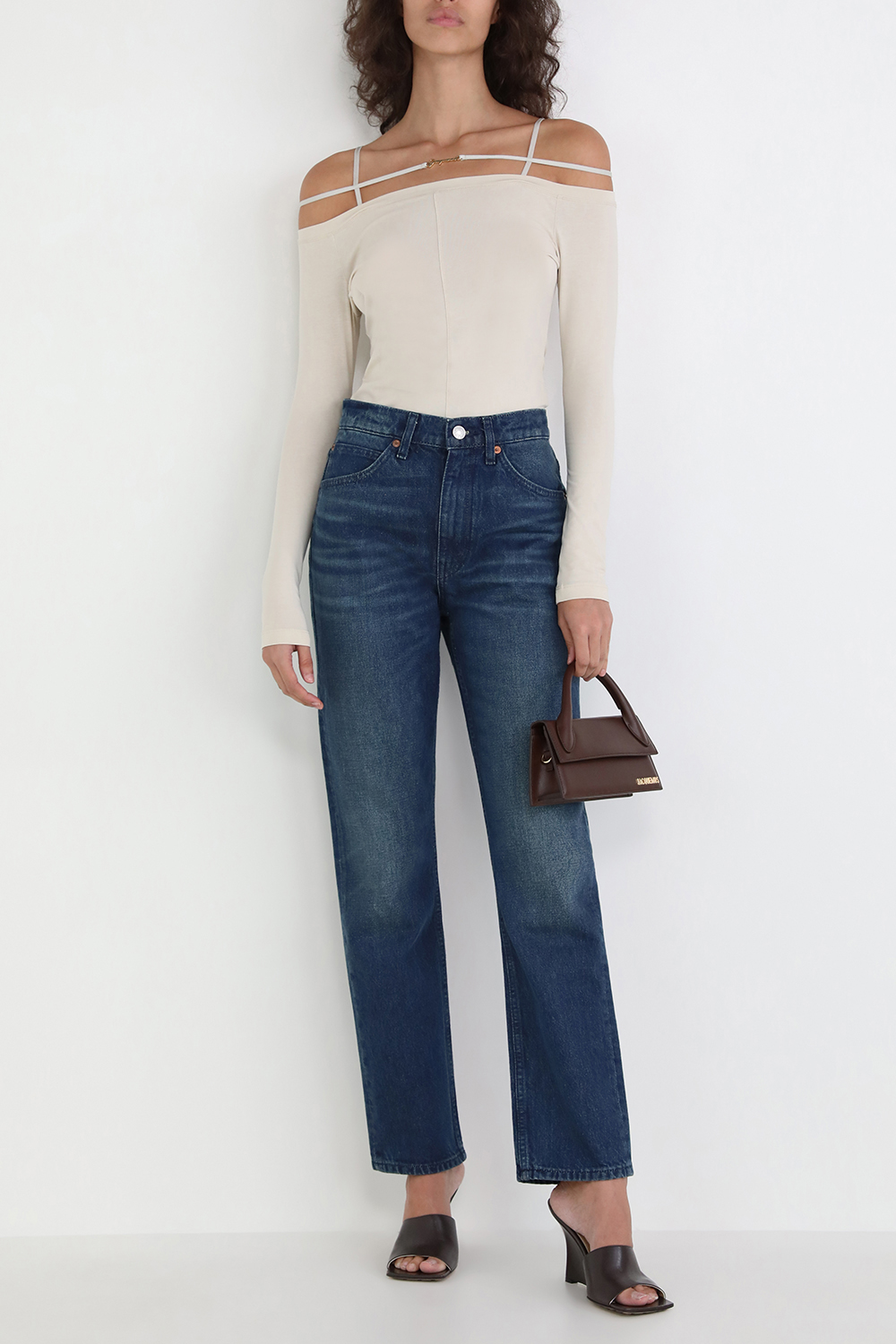 מכנסי ג`ינס שנות ה-70 בגזרה ישרה